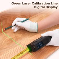 Mètre à ruban laser numérique 3 en 1 avec ligne laser, télémètre laser 70 m / 230 pieds, ruban de 4,7 m, outil de mesure rechargeable