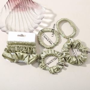 Diademas al por mayor de seda y satén, juego personalizado de varios colores, coleteros delgados de alta elasticidad - Product Image 4