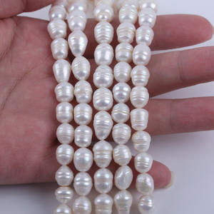 Cuentas de Agua Dulce Naturales al por Mayor, Forma de Arroz de 18cm 9-10mm, Blancas y Rosas, en Hilo, Semi-Acabadas, para Accesorios de Joyería DIY - Product Image 4