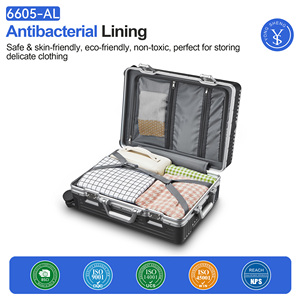 Valise à cadre en aluminium de luxe SOKOK avec roues roulantes silencieuses Bagages à poche ouverte à l'avant Valise à roulettes rigide - Product Image 4