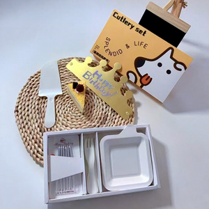 Conjunto de Pratos Descartáveis para Aniversário com Garfos, Facas para Bolo e Vela para Escolher, Suprimentos de Festa Multicoloridos - Product Image 1