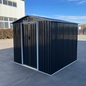 Large Outdoor Storage <strong>Shed</strong> <strong>8</strong> <strong>X</strong> 8FT Galvanized Steel with Sliding Doors Durable Tool Storage for Backyard - Product Image 3