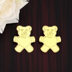 ต่างหูแบบติดหูรูปหัวใจหมีชุบทอง 24K จาก JXX Fashion คุณภาพสูง ออกแบบเรขาคณิตคลาสสิก ผลิตจากทองเหลือง รับผลิตตามสั่ง ขายส่ง - Product Image 4