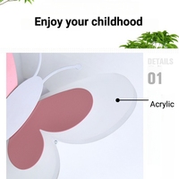 Applique murale rose 3D LED de dessin animé nordique moderne Butter Fly pour décoration intérieure