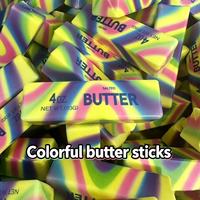 Bâton de beurre anti-stress de 14 cm, jouet à presser super doux à remontée lente pour le bureau, l'école et les adultes, rose et jaune