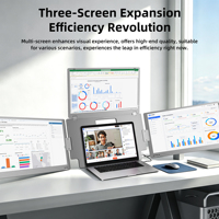 Moniteur portable triple 18,5 pouces FHD 1080P IPS, extension d'écran pour ordinateur portable, Plug & Play, multi-affichage pour le travail au bureau, OEM ODM