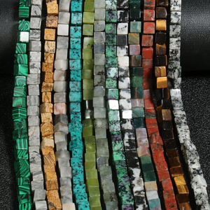 4/6/8mm Jaspers perline quadrate di cristallo agate di pietra naturale amazzonite branelli allentati del cubo per la fabbricazione di gioielli fai da te - Product Image 6
