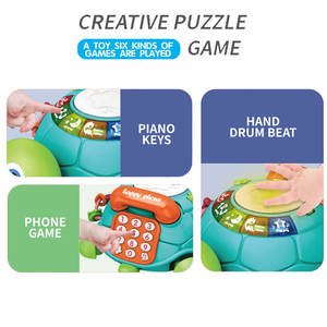 Juguete de Tortuga <span class=keywords><strong>El</strong></span>éctrica Interactiva con Inducción, Accesorios de Desarrollo para Bebés, Teléfono Musical Educativo para Niños Pequeños - Product Image 4