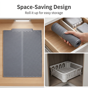 Modern <b>Silicone</b> Drainage Mat 33.5x43cm Non-Slip Heat Resistant Dishwasher Safe Food Grade BPA-Free Rectangle <b>Pad</b> - Product Image 6