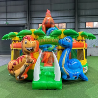 Château gonflable dinosaure en PVC avec toboggan pour enfants et adultes, jeu intérieur/extérieur