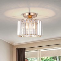 Lustre LED moderne ovale en cristal, luminaire de plafond, cadre en fer, lampe suspendue pour restaurant, allée, couloir, 6000K