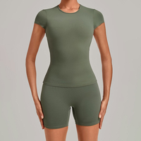 T-shirt de sport ajusté pour femme, dos nu, haute qualité, pour le yoga, le Pilates et l'entraînement