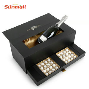 Boîte d'emballage personnalisée vide 2 couches <span class=keywords><strong>Magnum</strong></span> Wine Champagne avec boîte à tiroir à truffes - Product Image 6