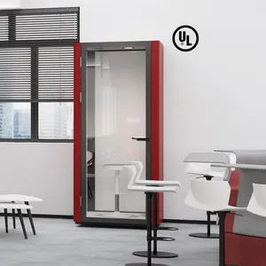 FlexSpace 2024 neues Büro Indoor-Webe gehärtetes Glas Schweigen Büro privat Telefon-Pods für eine Person