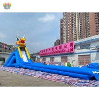 AIRFUNPRO Château gonflable commercial en PVC écologique pour 10 personnes, grand modèle USA, avec toboggan bouche de dragon
