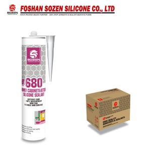 Vente en gros 12 pièces/caisse multi-usages basse quantité minimale de commande <span class=keywords><strong>Sozen</strong></span> 680 250g Acétique Durcissement Visqueux Forte Étanche Vente en gros Silicone Mastic - Product Image 6