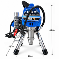 Pistolet de pulvérisation électrique sans air haute pression OEM professionnel 495 avec moteur sans balais, machine de revêtement DIY pour peinture au latex industrielle
