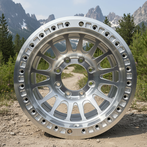 Custom <span class=keywords><strong>16</strong></span> 17 18 19 20 inch zilveren beadlock velgen 8 gaten 8x165.1 8x170 4x4 gesmede offroad velgen voor RAM 2500 3500 F250 F350 - Product Image 2