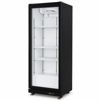 Lemari Pendingin Display Pintu Kaca Vertikal Kapasitas Besar Pendingin Kipas LED 48C Ambient Brake Roda Komersial