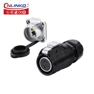 Cnlinko LP20 Circular Single Hole Threaded Panel Rear Mounted 2 3 4 5 7 9 12 14 Pin Waterproof Aviation Plug Socket Connector