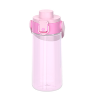 Bouteille d'eau pour enfants de 580 ml en Tritan, design de dessin animé, bouchon à ouverture rapide, sans BPA, anti-fuite, gourde de sport en silicone
