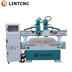 Lame de <span class=keywords><strong>scie</strong></span> à double tête Broche combinée pour le travail du bois Cnc Router For Solid Wood Door Panel Cut Engrave 1325 1530 2030 - Product Image 1