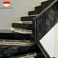 Dalles de granit poli noir Cosmo de luxe, design moderne haut de gamme, pierre naturelle pour plan de travail de cuisine, sol, mur, appartement