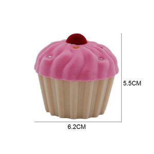 Elegante Scatola Regalo a Forma di Torta del Marchio Jiesheng con Esterno in Velluto, 3 Colori, 6.2x6.2x5.4CM per Gioielli - Product Image 2