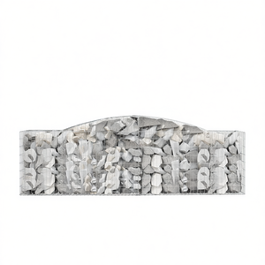 Panier gabion arqué en fer galvanisé 157,5x11,8x31,5 pouces, décoration de jardin extérieure, style moderne - Product Image 1