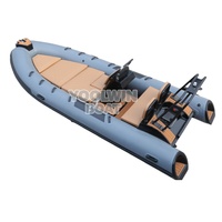 Bateau semi-rigide gonflable RIB de 16 pieds avec coque en aluminium profond en V, console centrale Orca Hypalon, à vendre