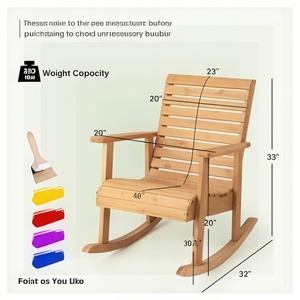 Fauteuil à bascule moderne en <span class=keywords><strong>bois</strong></span> massif imperméable, dossier haut, avec <span class=keywords><strong>bois</strong></span> de sapin naturel pour jardin et terrasse - Product Image 2