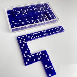 Nouveaux jouets pour enfants, dominos en acrylique à sublimation, double six, personnalisés, 28 pièces, jeu de dominos pour enfants, ensemble de dominos de luxe avec boîte de rangement - Product Image 2