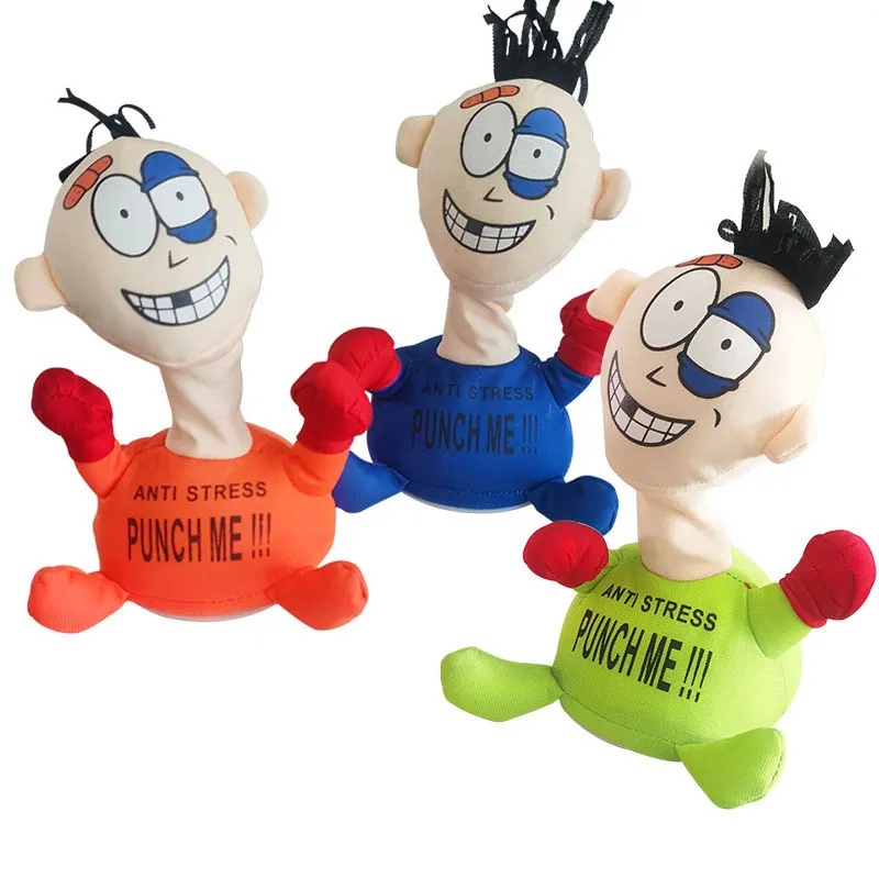Funny Punch-me Relief Plush Toys Anti-Stress Toy Electric Creative Electric Battered Screaming Doll