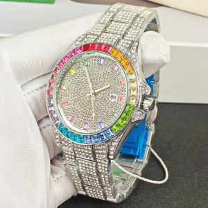 Reloj de lujo estilo hip hop para hombre, diseño completo con moissanita, reloj mecánico impermeable para fiestas, negocios y uso diario. - Product Image 2