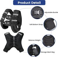 Gilet lesté réfléchissant réglable pour hommes et femmes, options de 6 à 30 lb, course à pied, entraînement de force et fitness