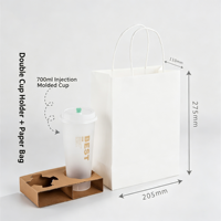 Libon Lot de 2 manchons et plateaux jetables en papier kraft pour tasses à café et boissons à emporter, personnalisables, vendus par carton