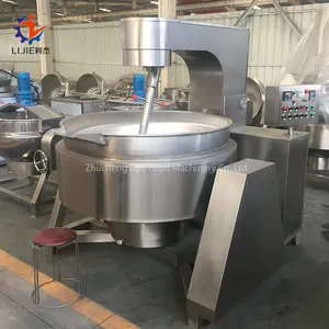 Jacketed Pot Automatic Tilting Steam Gas Electric Food Cooking Mixer Machine