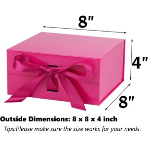 La caja de regalo rosa brillante con tapa es ideal para regalar y se puede personalizar según necesidades específicas. - Product Image 2