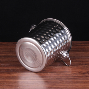 Cubetas para Hielo, Recipientes para Bebidas, Cubetas para Vino de Alta Calidad, Cubeta Redonda de Metal para Champán con Asa para Fiestas, Utensilios de Bar de Acero Inoxidable - Product Image 5