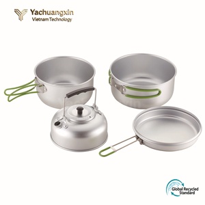 Juego de Utensilios de Cocina Portátiles para Acampar al Aire Libre, Olla de Aluminio, Sartén con Tapa, Ligero y Plegable para Uso en Exteriores - Product Image 2