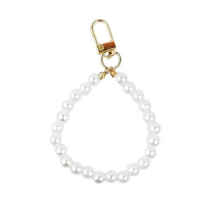 Llavero con colgante de cadena de perlas de imitación Aishang para decoración de bolsos y fundas de teléfono, cuentas redondas hechas a mano, resorte metálico 2025 - Product Image 5