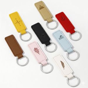 Hot Sale <b>Personalized</b> Multi-Colors Pu Leather Custom Logo Souvenir <b>Keychain</b> for Promotion Gifts - Product Image 1