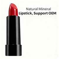Rouge à lèvres mat au design minimaliste avec hydratant et vitamine C, tube en forme de balle, emballage OEM, rouge à lèvres mat minéral solide rouge nude