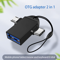 Adaptor 3in1 USB3.0/Type-C/Micro USB Merek CX Grosir, Bahan ABS, Dilengkapi Tali, Portabel untuk Ponsel, Tablet, Flashdisk, Keyboard, Mouse