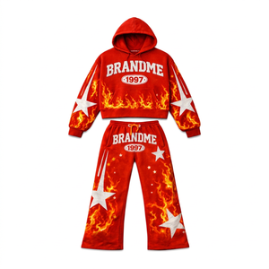 Ensemble sweat à capuche et jogging en polyester/coton imprimé sur mesure, qualité supérieure OEM ODM, style streetwear, usine d'habillement professionnelle - Product Image 1