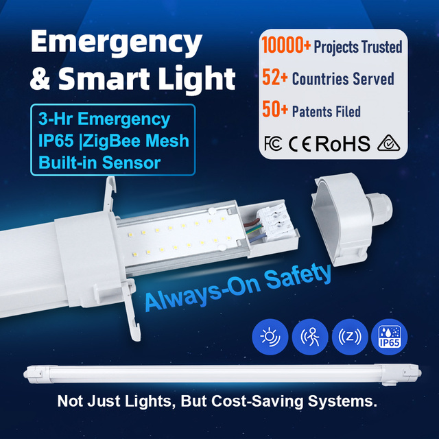 Amelech Smart ZigBee 3.0 Corrosion-Proof Tri-proof IP65 LED Lighting Solutions Emergency Power Industrial Engineering Lighting