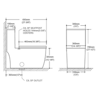 WC Tornado Watersence USA Standard CUPC, sanitaire de salle de bain, WC à poser au sol, céramique, cuvette de toilette monobloc