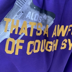 Pantaloncini da Uomo in Cotone Pesante 100% Lavorato a Maglia, di Lusso, con Stampa a Lettere, Casual, Modello COUGH SYRUP - Product Image 5