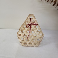 Mini panier-cadeau en bambou pour la décoration des fêtes, style artisanal écologique, emballage de bonbons, cadeau d'amour
