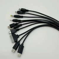 Chargeur de câble universel multi-broches Câble adaptateur USB Cordon filaire 10 en 1 Câble USB rétractable à ressort de retour extensible